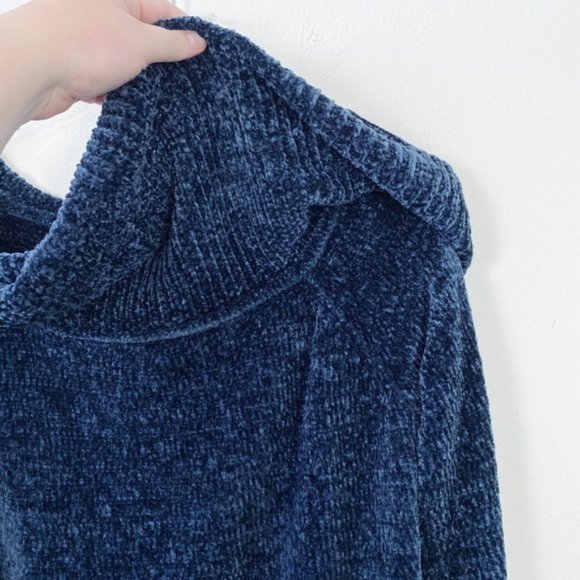 LC Lauren Conrad Navy Blue Chenille Knit Sweater - Picture 6 of 11
